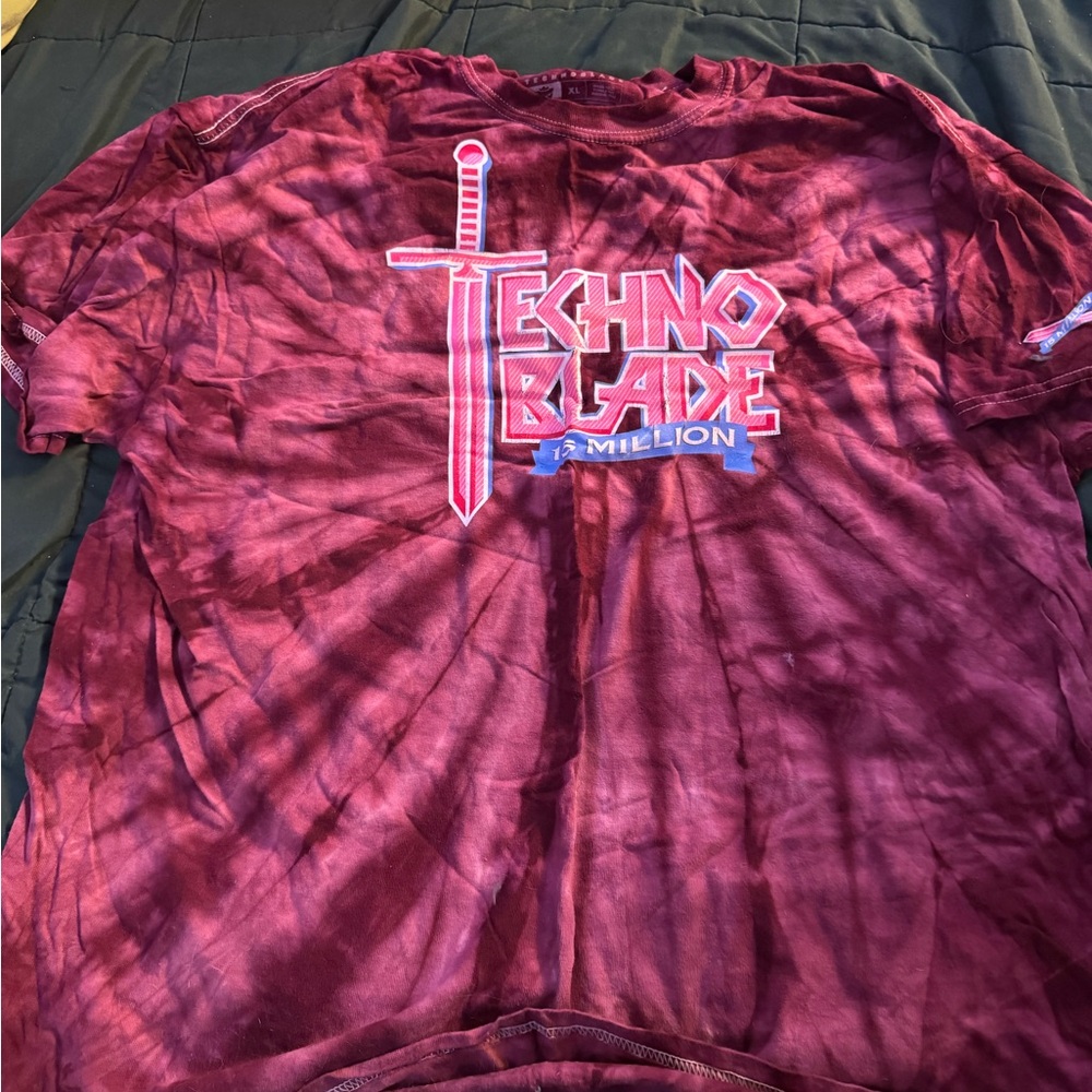 Techno Blade Graphic Tee - Maroon Tie-Dye